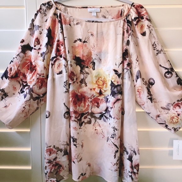 *SOLD* Charter Club Floral Blouson Sleeve Top - Picture 4 of 4